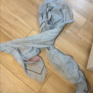 Light Blue Postcard Scarf